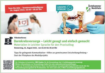 Flyer für die Veranstaltung: "Darmkrebsvorsorge - Leicht gesagt und einfach gemacht"